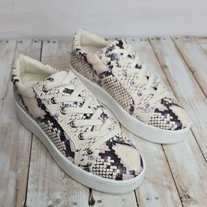 Steve Madden Shoes Womens 8.5 M Bertie Platform Sneakers Multicolor Snakeskin